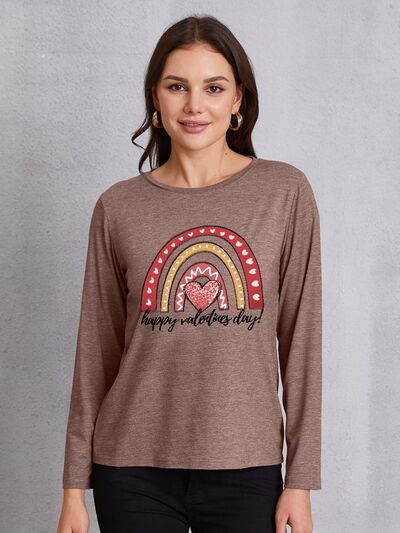 HAPPY VALENTINE'S DAY Round Neck Long Sleeve T-Shirt