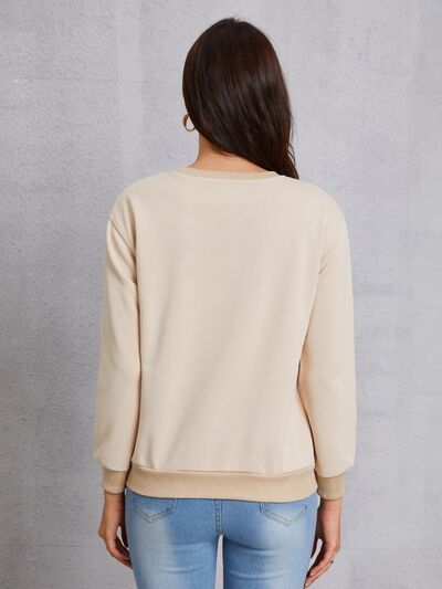 LOVE Round Neck Long Sleeve Sweatshirt